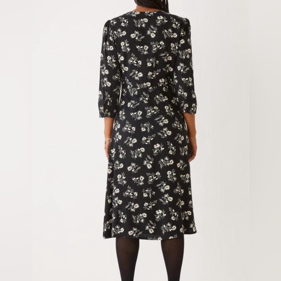 NWT - Frank & Oak Women’s 3/4 Puff Sleeve Floral Print Midi Dress - Size XS - Picture 3 of 13